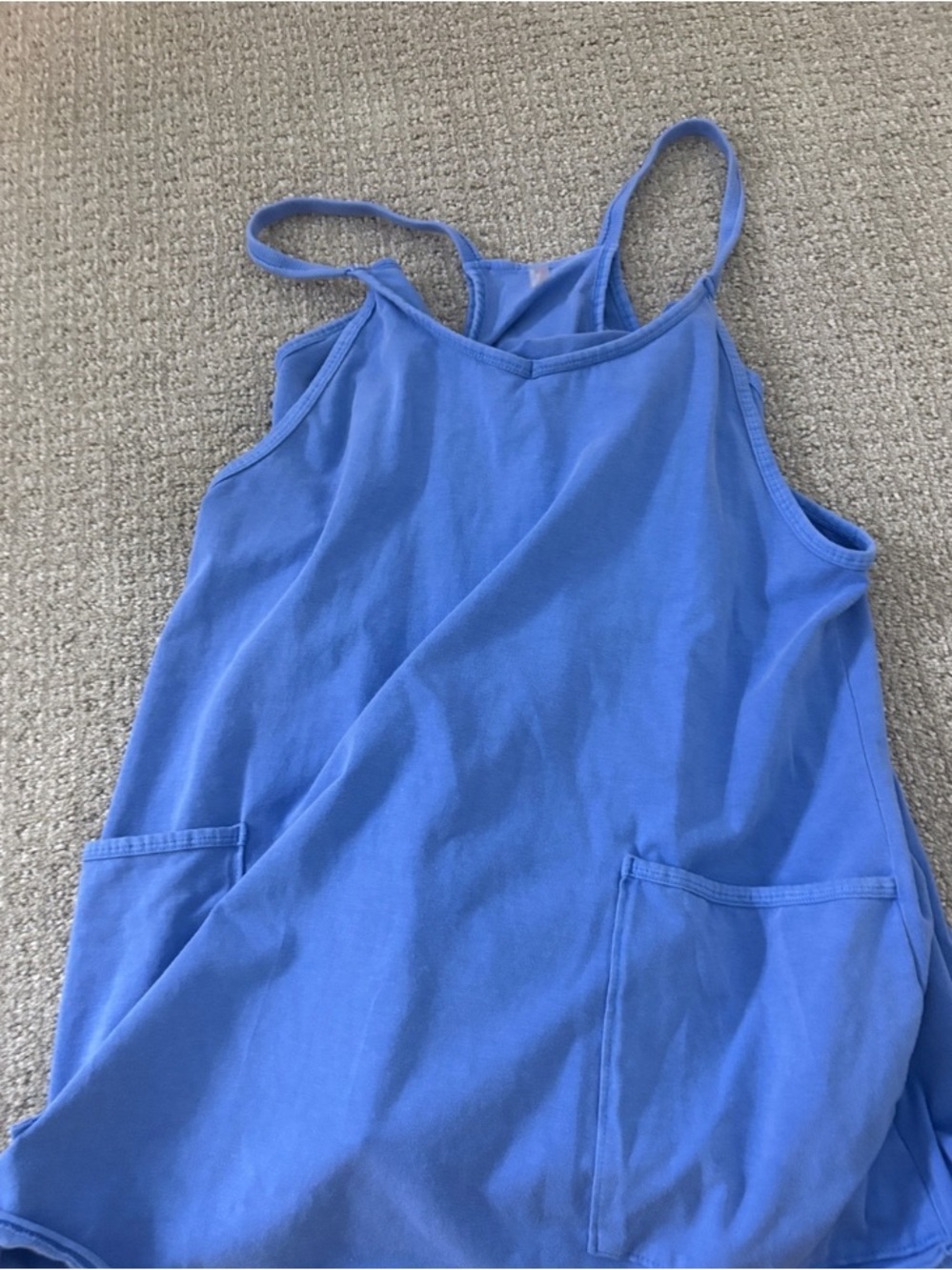 Everyday Blue Spaghetti-Strap Camisole with Front Pockets